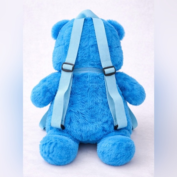 Care Bears Plush Backpack – Blue Rainbow Bear Stuffed Animal Bag – - Picture 2 of 4